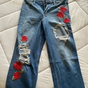 Hollister jeans floral embroided
